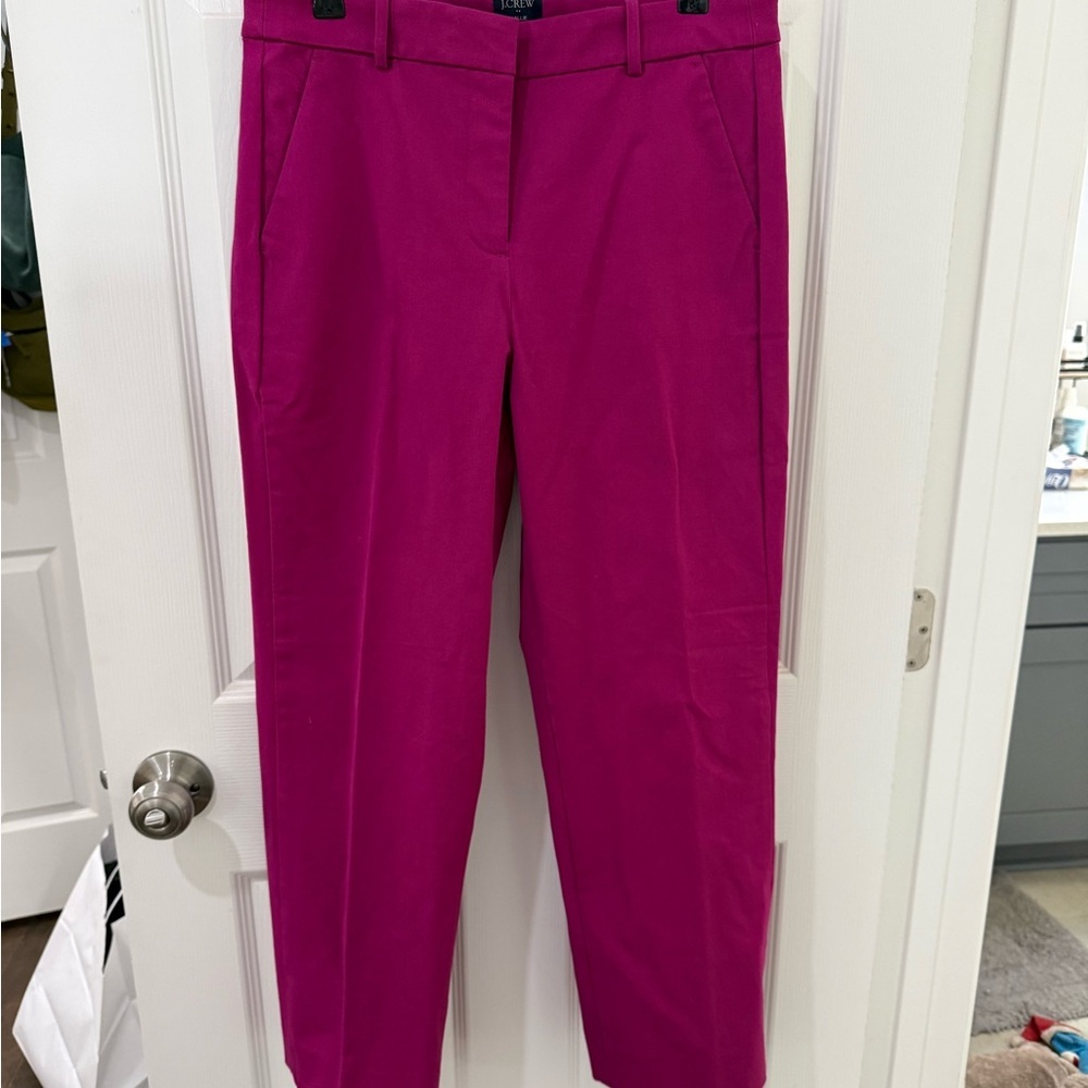 J. Crew Vibrant Pink Straight Leg Pants - Picture 2 of 4